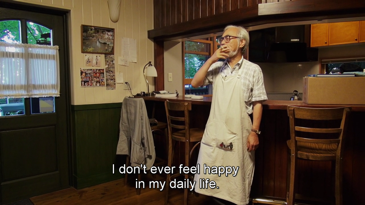 Маэстро Хаяо Миядзаки говорит, что не ощущает счастья в повседневной жизни