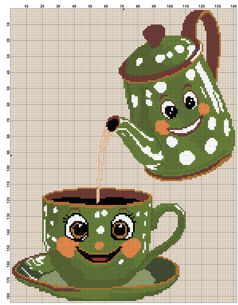 Размер 140 на 182 стежка, цветов 12