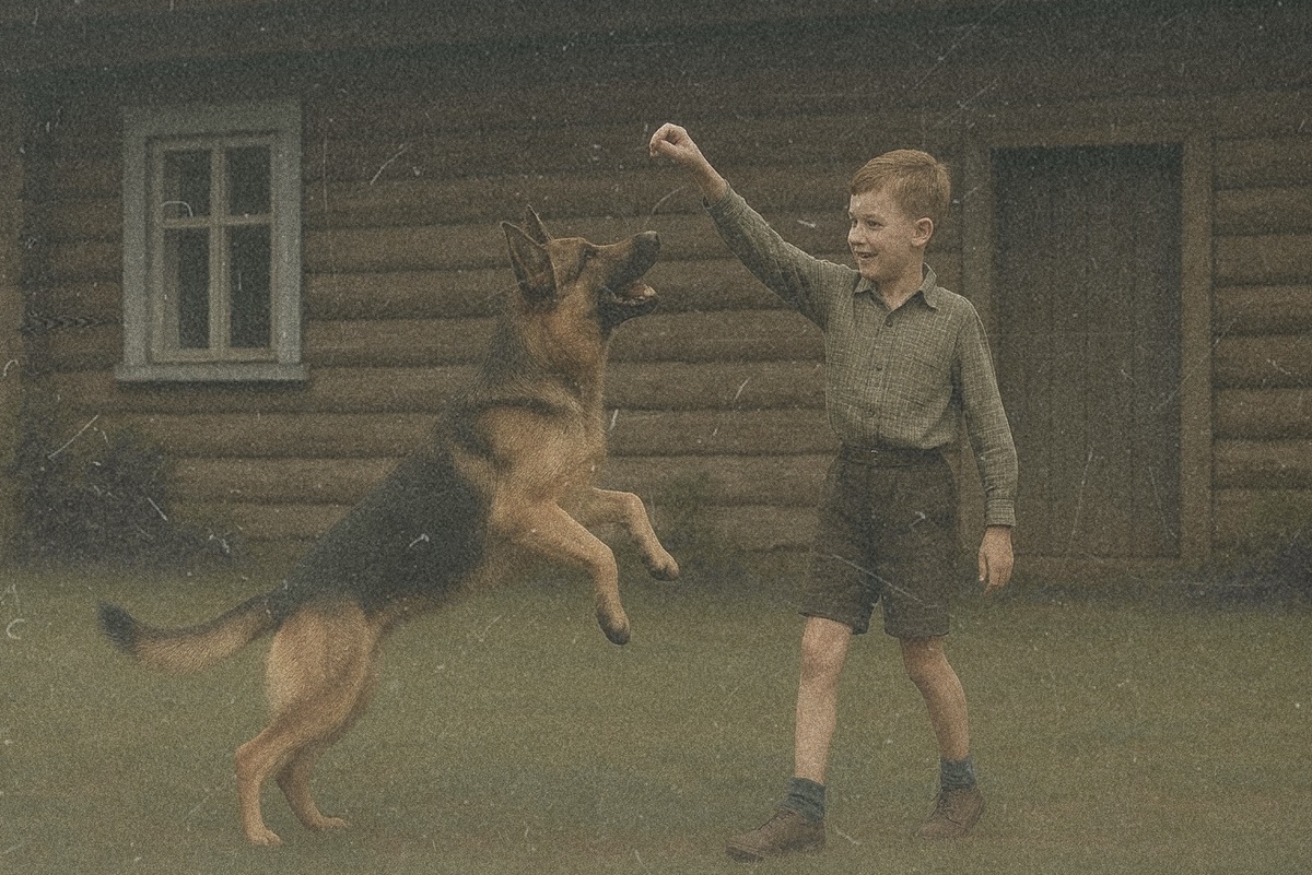Отцовскую овчарку звали Тайга.