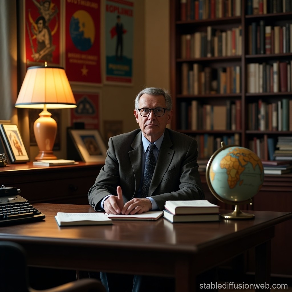 Современный российский интеллигент, изображение создано сетью Stable Diffusion