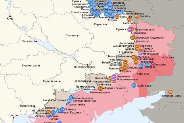    Карта боевых действий в зоне СВО на 19 сентября 2025 года