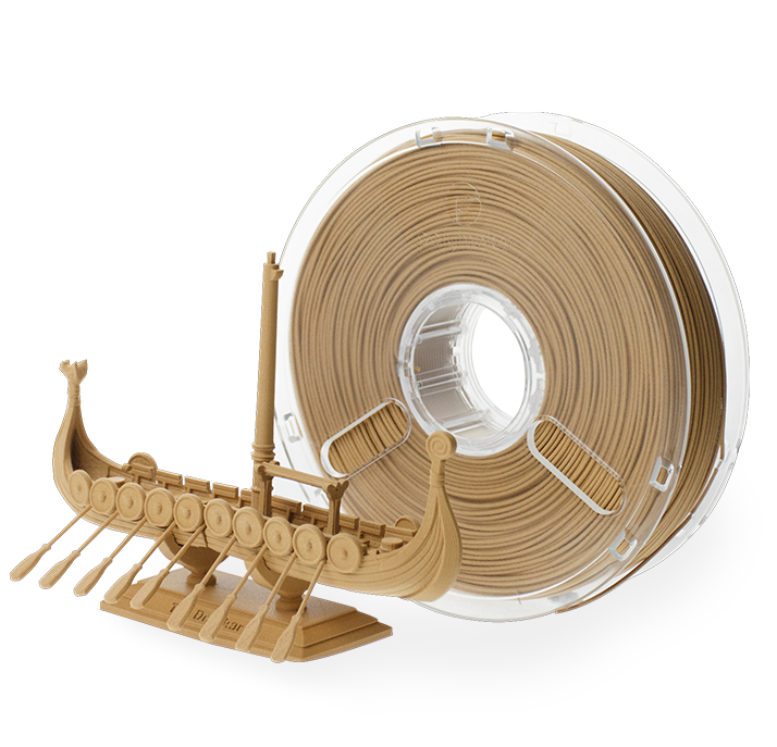 Рекламное фото «деревянного» филамента