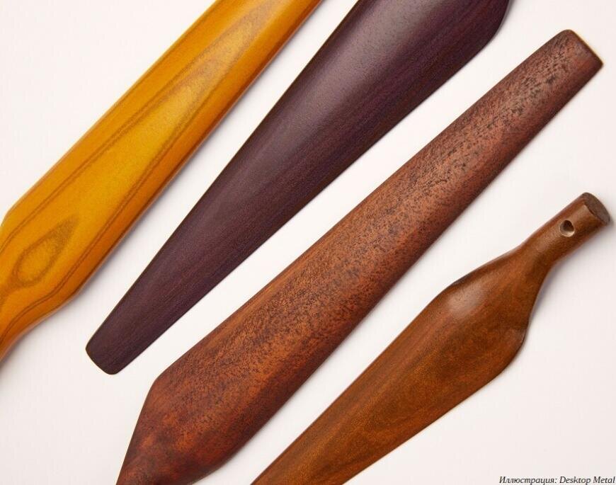 Пример «деревянных» изделий, напечатанных по технологии BJ из древесного порошка