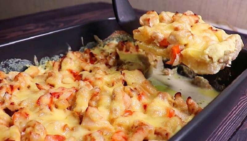 Сливочная запеканка с курицей и овощами: ресторанное удовольствие из простых продуктов