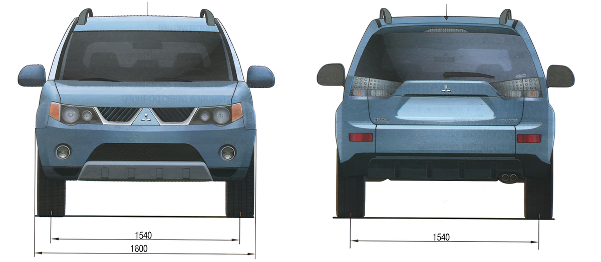 Рис. 2. Габаритные размеры автомобиля.