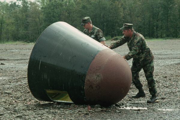 Носовая часть межконтинентальной ракеты Titan II в Арканзасе / Corbis/Corbis/VCG/Getty Images 