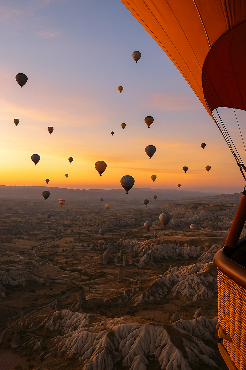 Вид с шара на рассвете