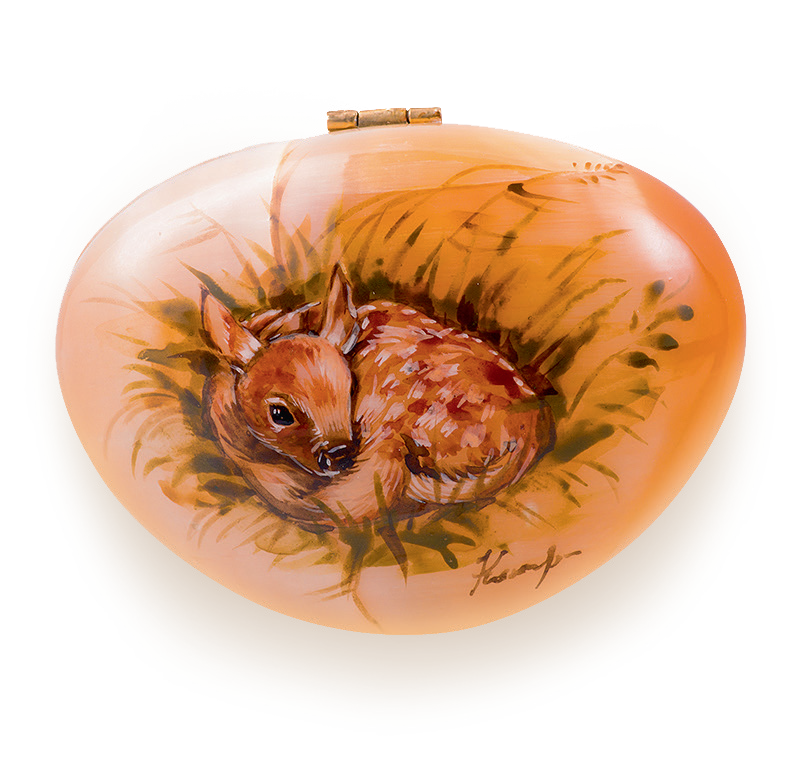 Шкатулка «Олененок» из камня селенит