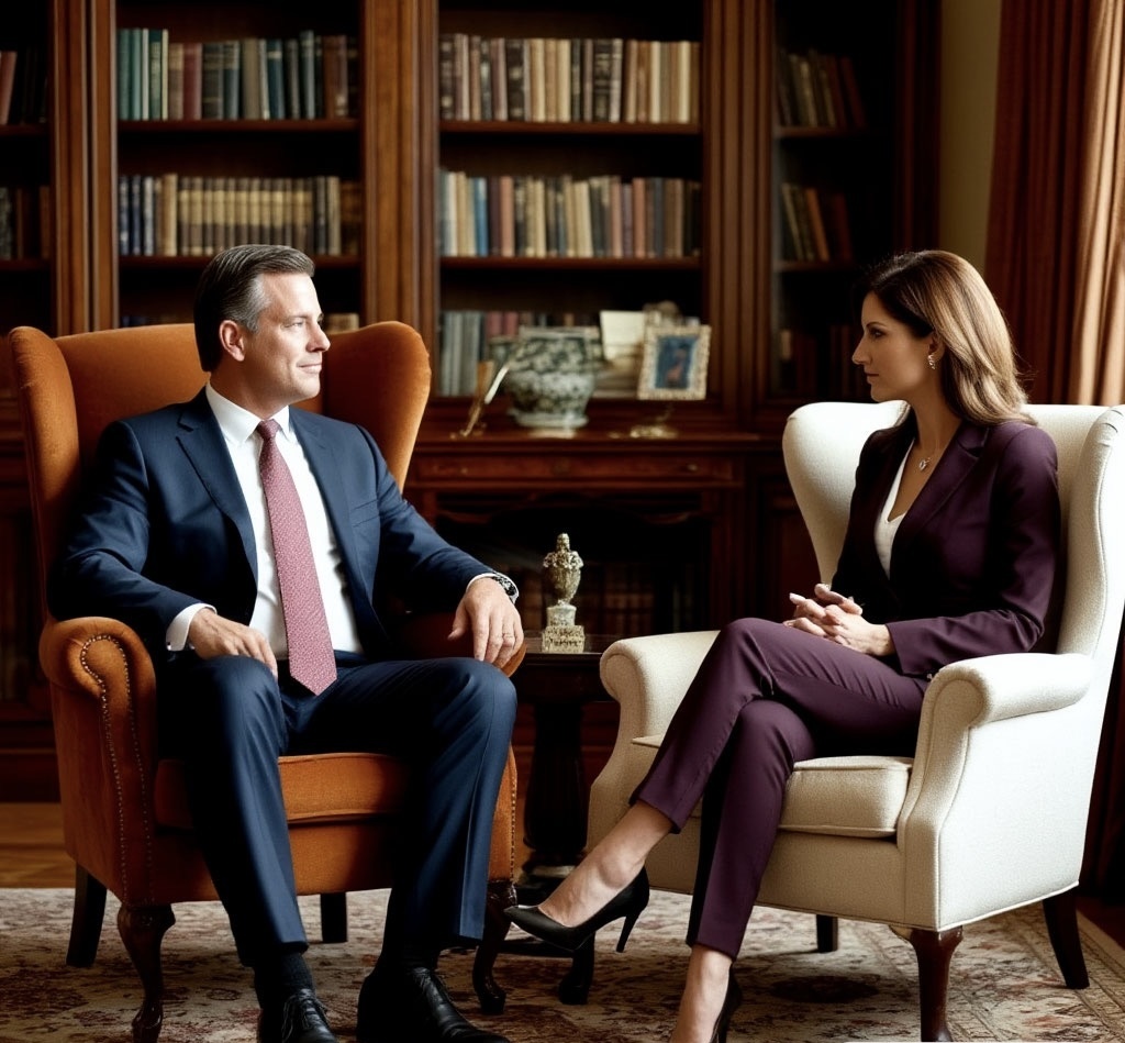 Клиент с психологом сидят друг напротив друга