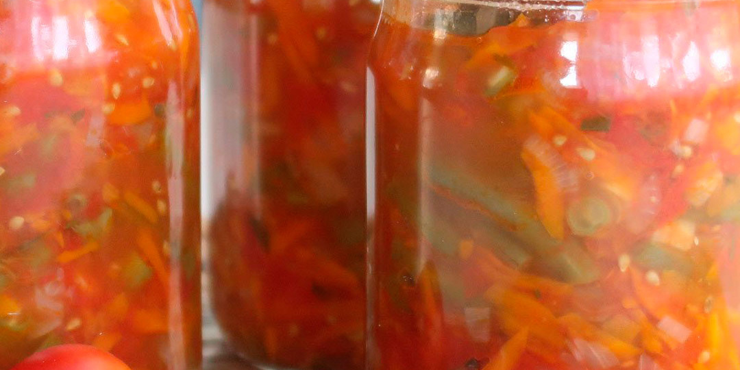 Салат со спаржевой фасолью на зиму