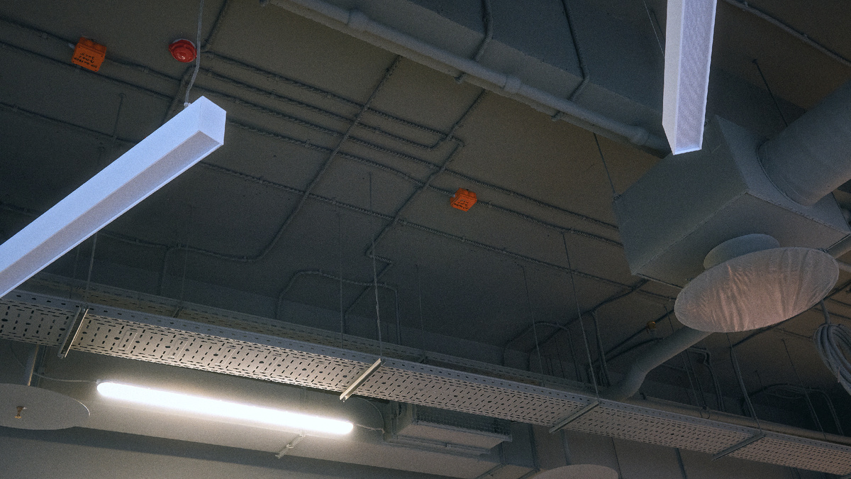 Покраска потолка в техническом помещении в техническом помещении