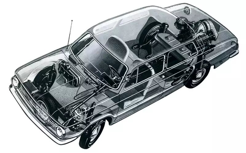 ЗАЗ‑966 сохранил концепцию и основы конструкции предшественника. В заднем свесе стоял двигатель V4 воздушного охлаждения. Конструкцию подвесок, а поначалу и барабанных тормозов тоже не меняли. Только позднее на передних колесах стали устанавливать тормоза с двумя цилиндрами – по одному на каждую колодку. В середине шестидесятых ЗАЗ‑966 даже в сравнении с западными аналогами был вполне современным по конструкции автомобилем.