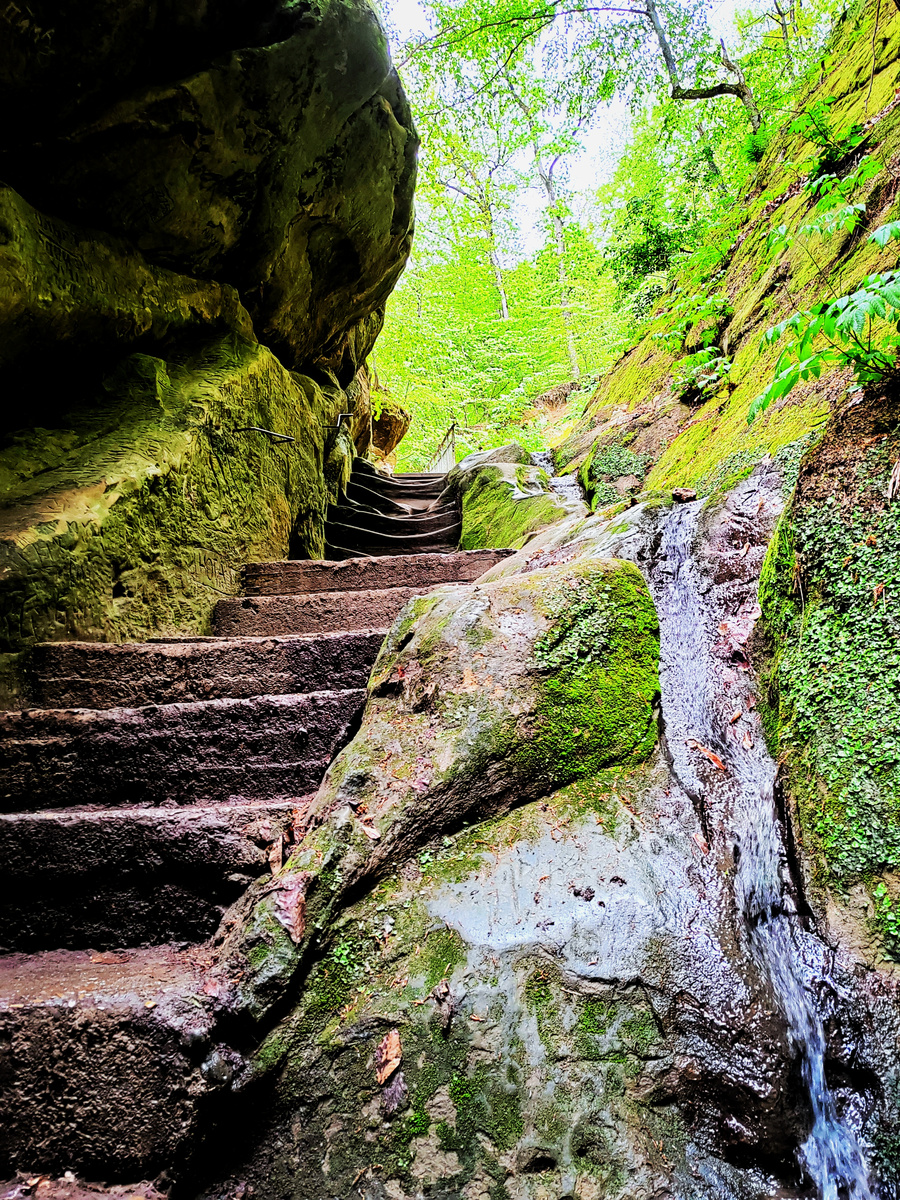 Лестница и ручей в Дантовом ущелье. Горячий Ключ. Фото автора