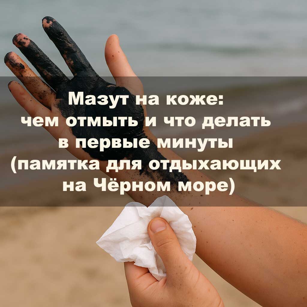 Мазут на коже: чем отмыть и что делать в первые минуты (памятка для отдыхающих на Чёрном море)