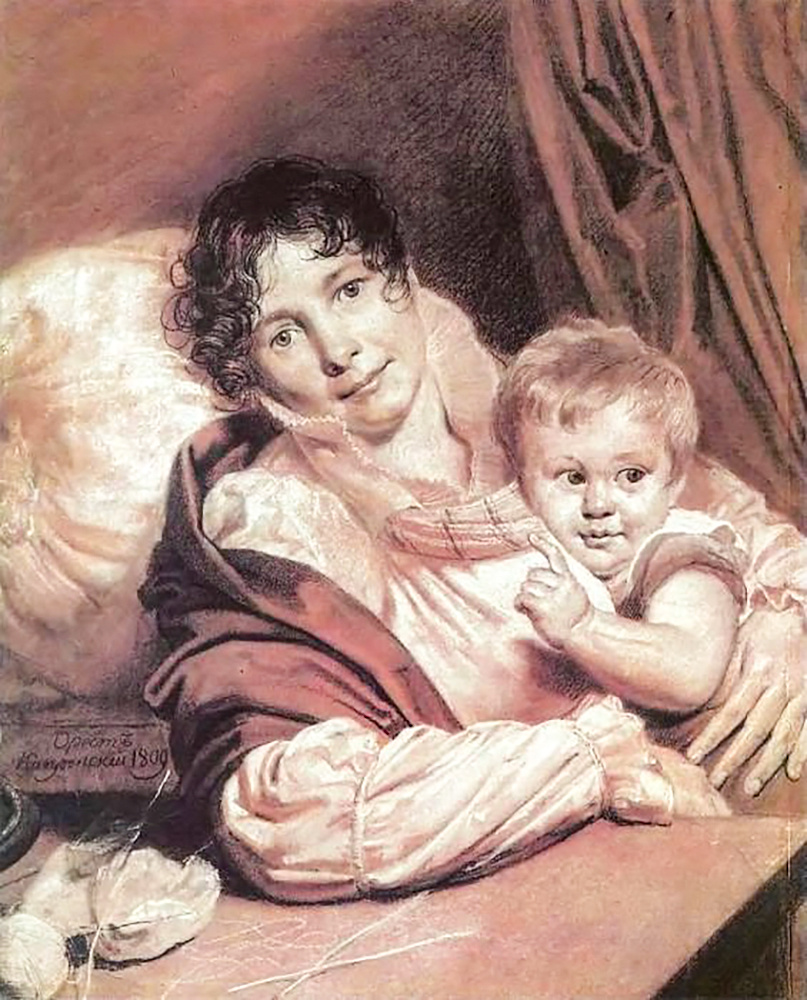 Орест Кипренский «Мать с ребенком». 1809 - Государственная Третьяковская галерея