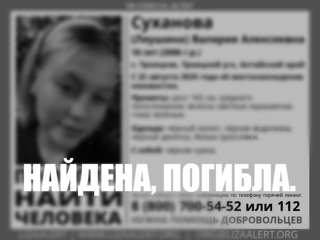 Фото: ориентировка «ЛизаАлерт»