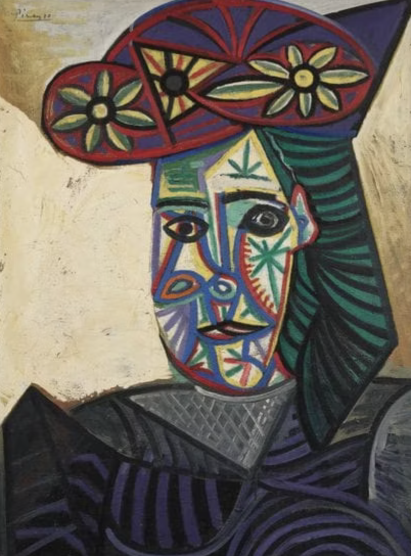 Пабло  Пикассо, Бюст женщины в цветочной шляпе (Дора Маар), 1943