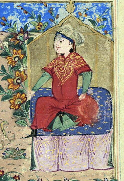 Изображение Огуз-хана в персидской книге XV века