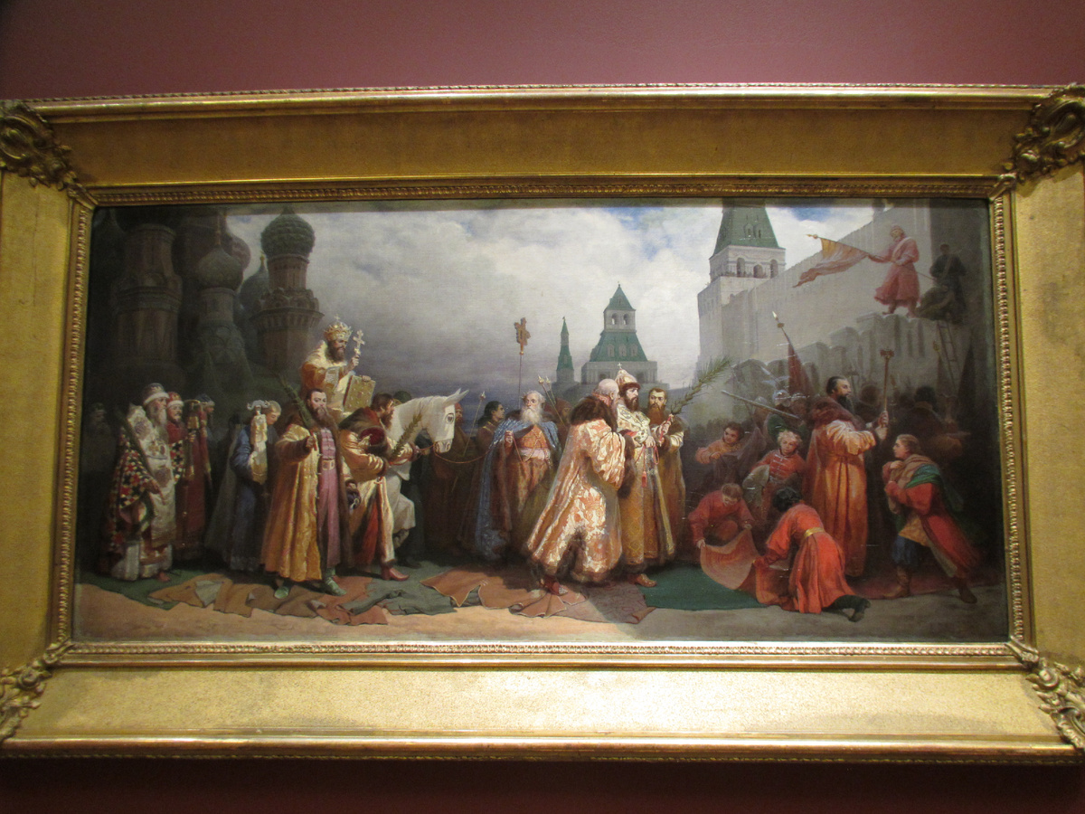 "Вербное воскресенье в Москве при царе Алексее Михайловиче. Шествие патриарха на осляти. 1865 год"