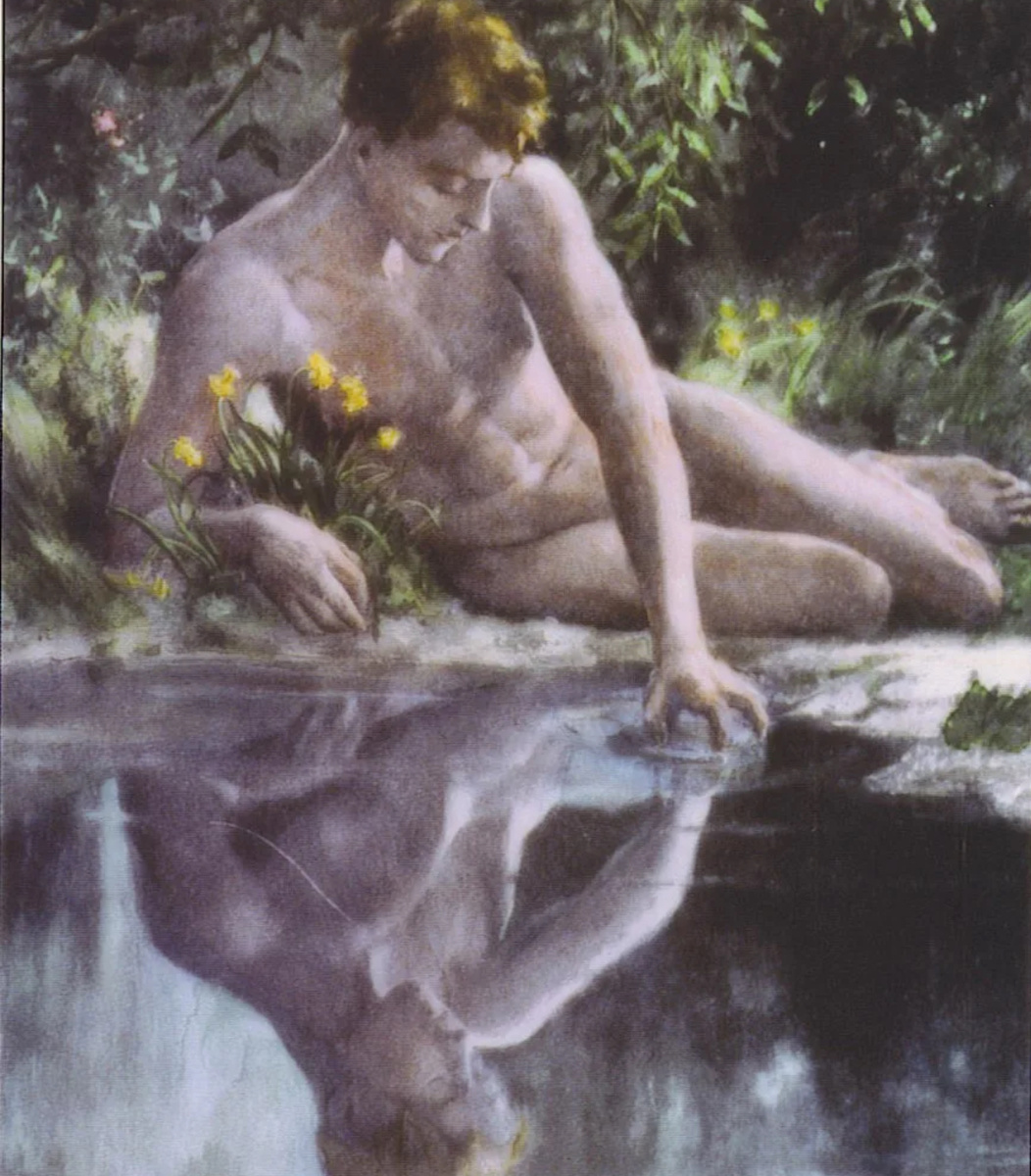 Прекрасный Нарцисс из греческого мифа