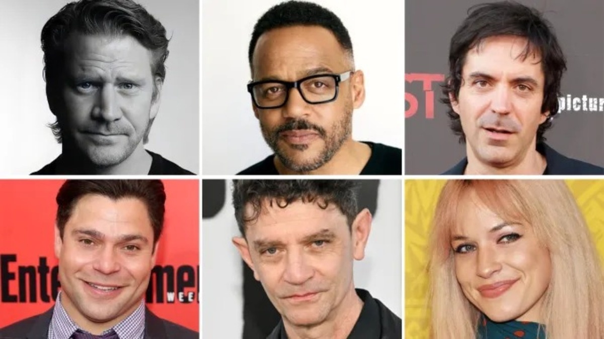 По часовой стрелке, сверху слева направо: Дэш Майок, Рэнди Дж. Гудвин, Риз Койро, Алексис Нэп, Джеймс Фрейн, Джереми Люк. Фото: Dash Mihok/Paul Smith/Getty Images