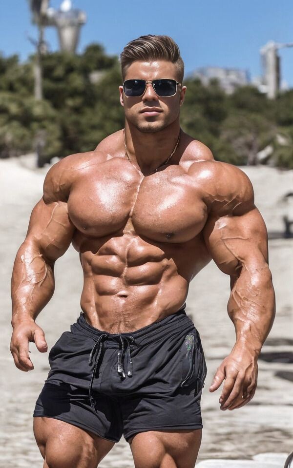 Накачанный мужчина.