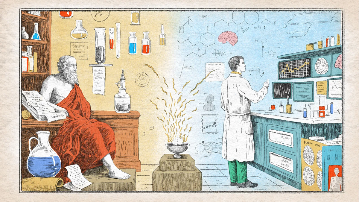 Впервые предложенная в Древней Греции и принятая на протяжении тысячелетий, гуморальная теория в настоящее время давно опровергнута, но она действительно напоминает некоторые современные модели личности (Рис.: Эммануэль Лафон)