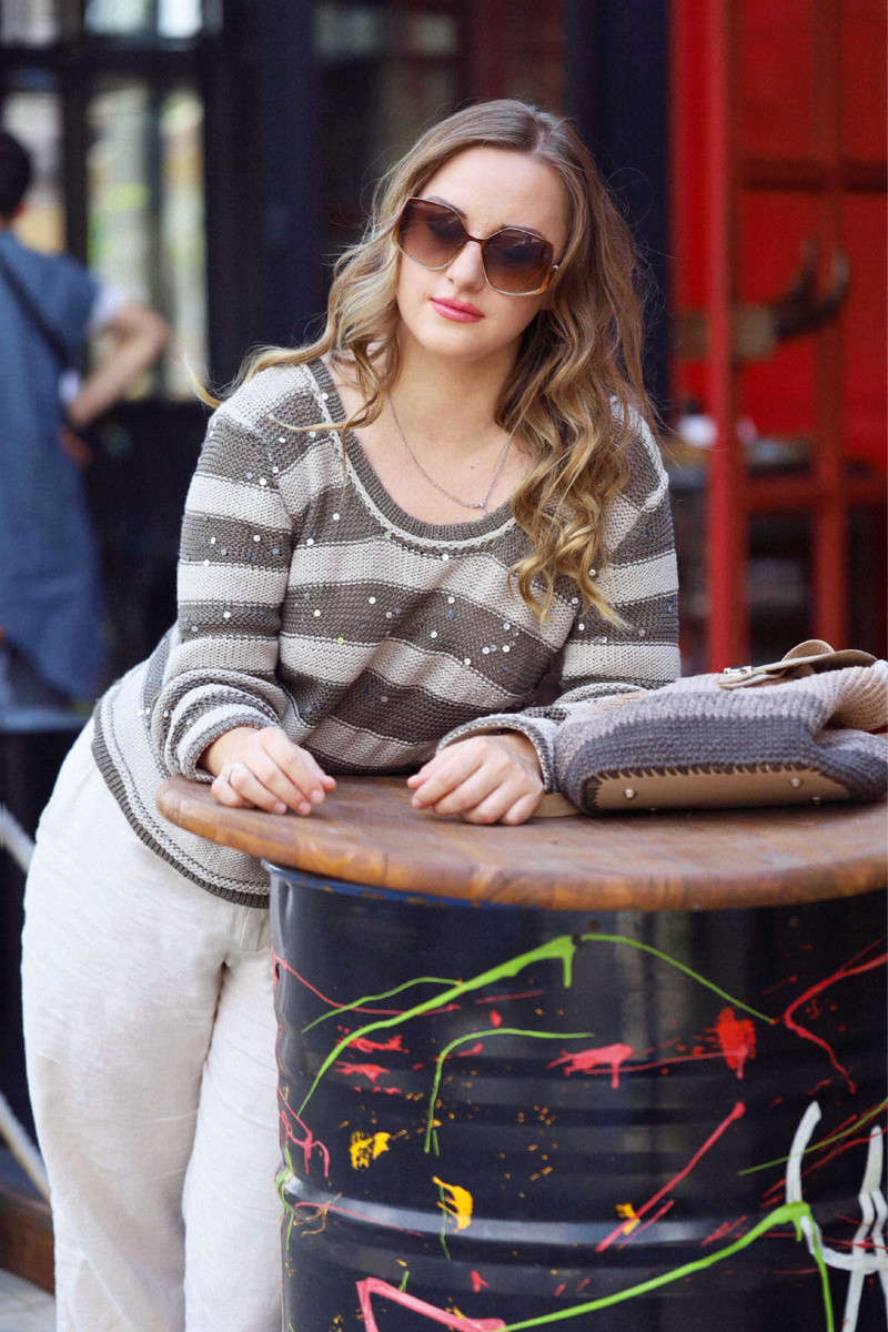 Джемпер SANDY с втачным рукавом на однофонтурной вязальной машине (школа вязания и шитья Lorraine Woolheart ®2014) (ИП Берлизова Лариса.А.)