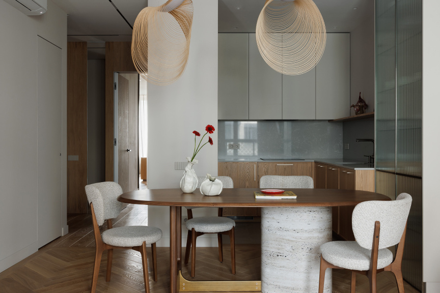 Уютная кухня в проекте, двери Фрамир 