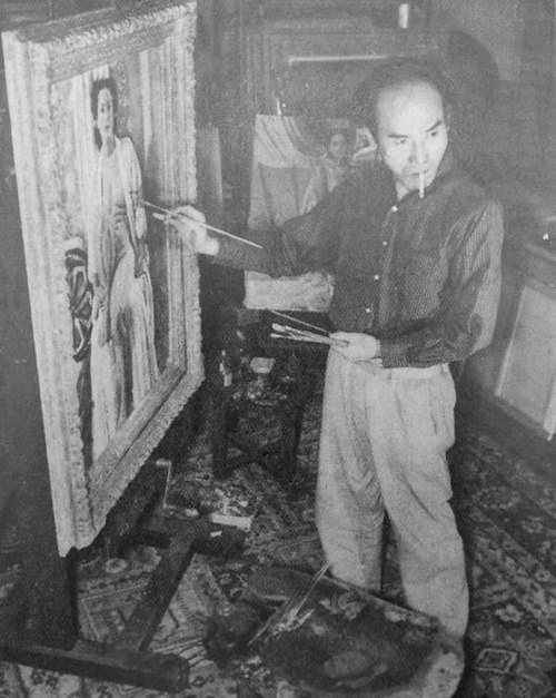 Сабуро Миямото в своей мастерской