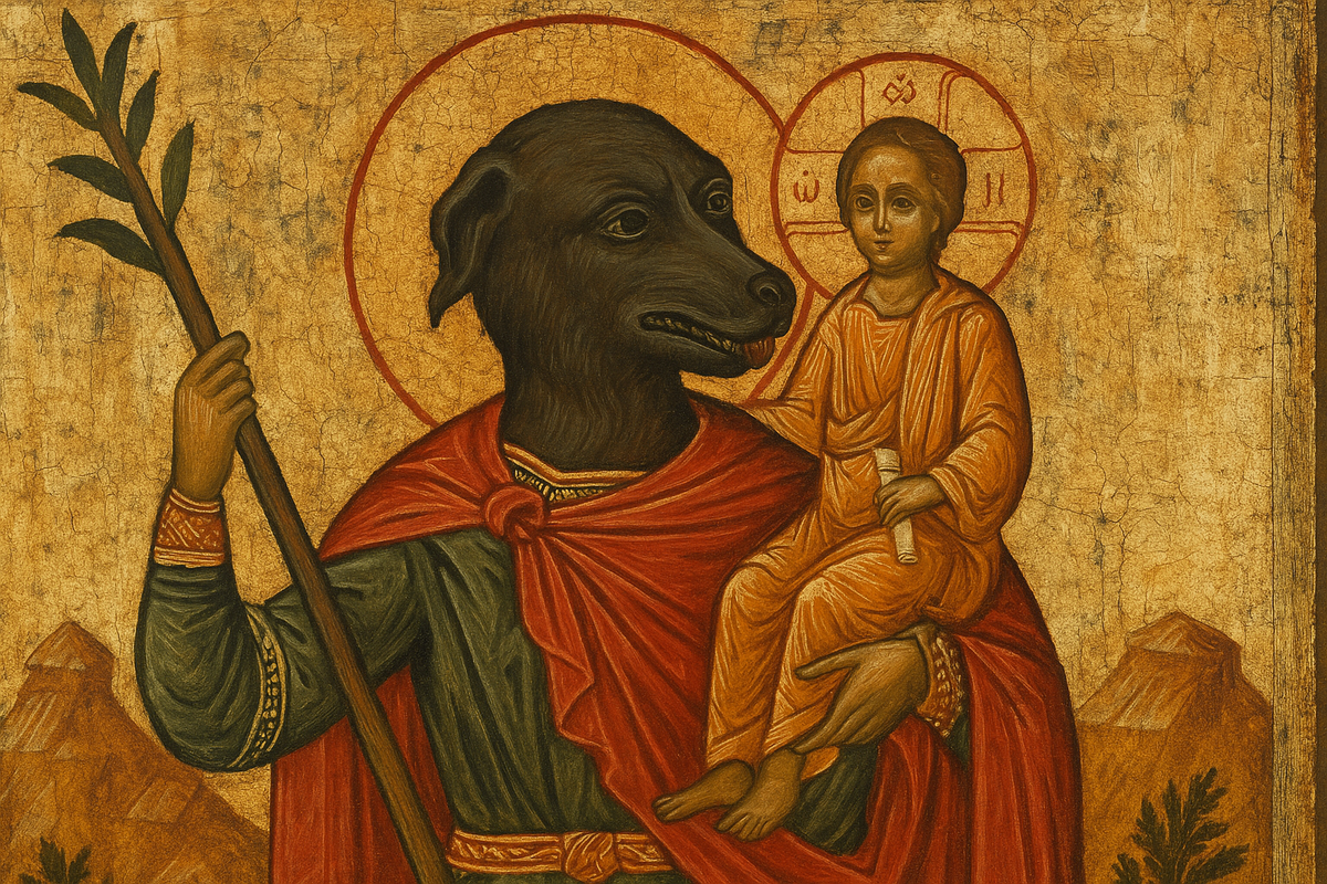 По преданию, когда святой воткнул свой жезл в землю, он распустился свежими ветвями, напоминая жезл Аарона из Ветхого Завета.