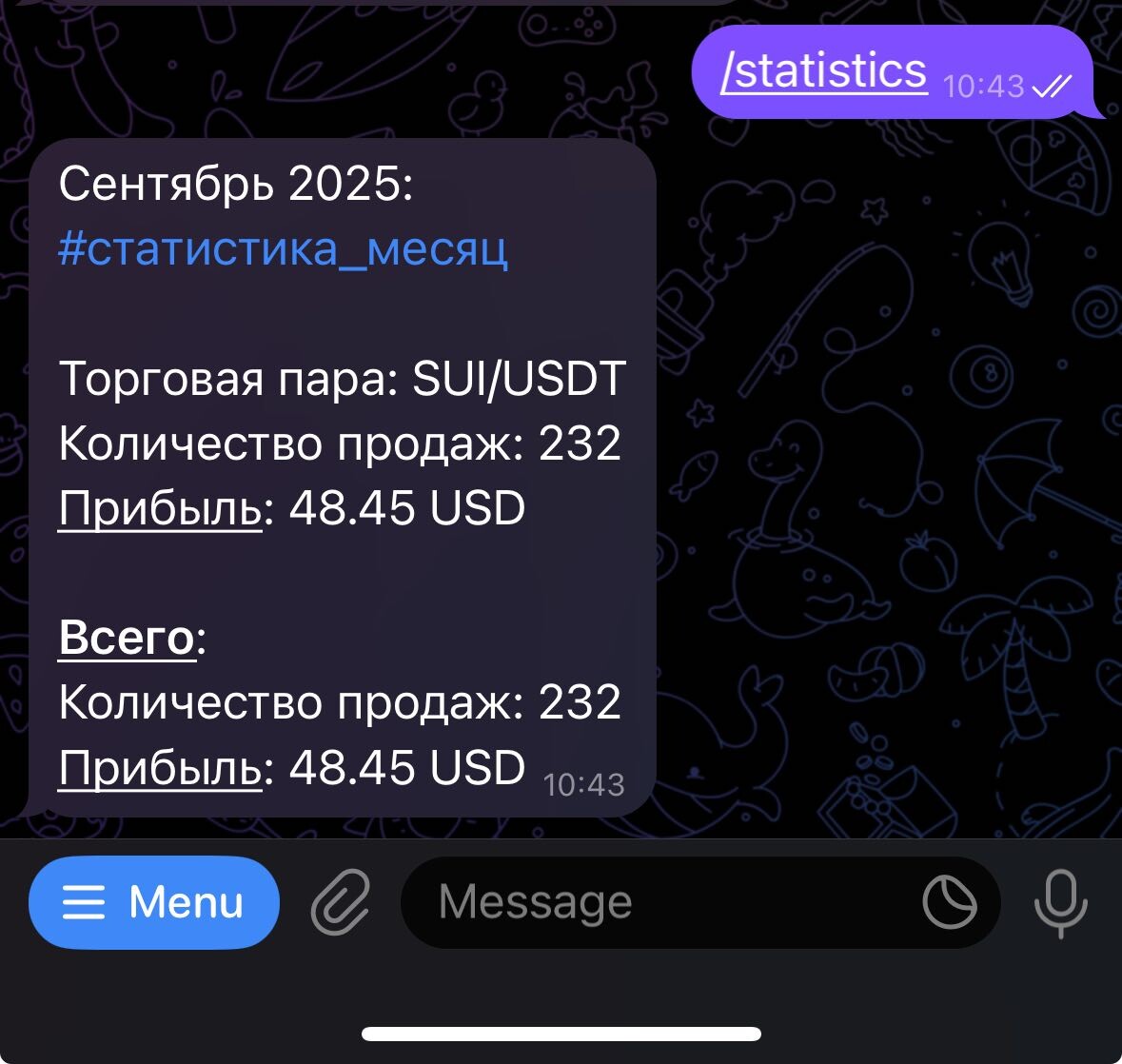 Статистика за сентябрь