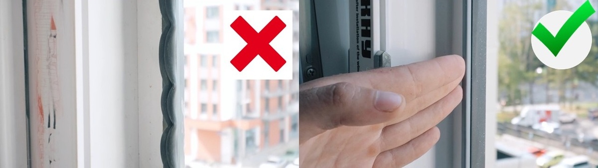 Вот как выглядит плохой и хороший оконный уплотнитель