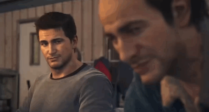 Gif картинка "Нейтан беседует со своим братом, Сэмом"