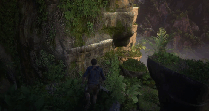 Gif картинка "Лазанье по скалам"