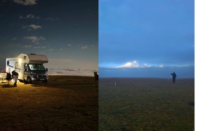    С первого раза пролететь над Эльбрусом не получилось. Пилоты вернулись, чтобы тщательно подготовиться ко второй попытке. Фото: Предоставлено героем публикации "АиФ-Новосибирск"