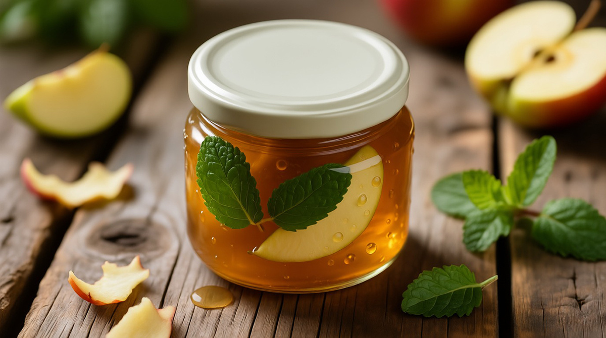 Мятный джем с яблоками