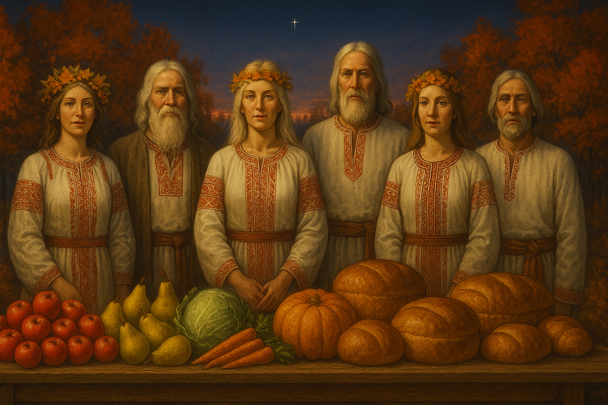 Они смотрят на Вас из глубины веков. Их дары на столе — знак того, что и в Ваших руках сегодня зрелый урожай судьбы.