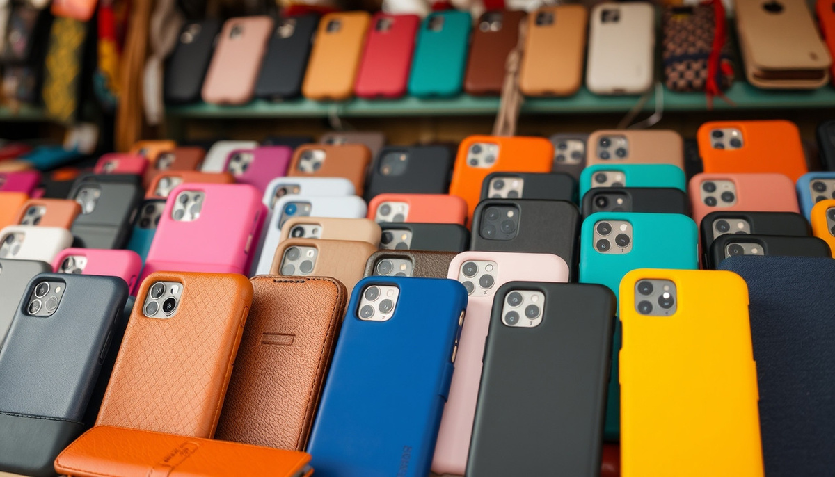   Изображение разнообразных чехлов для смартфонов