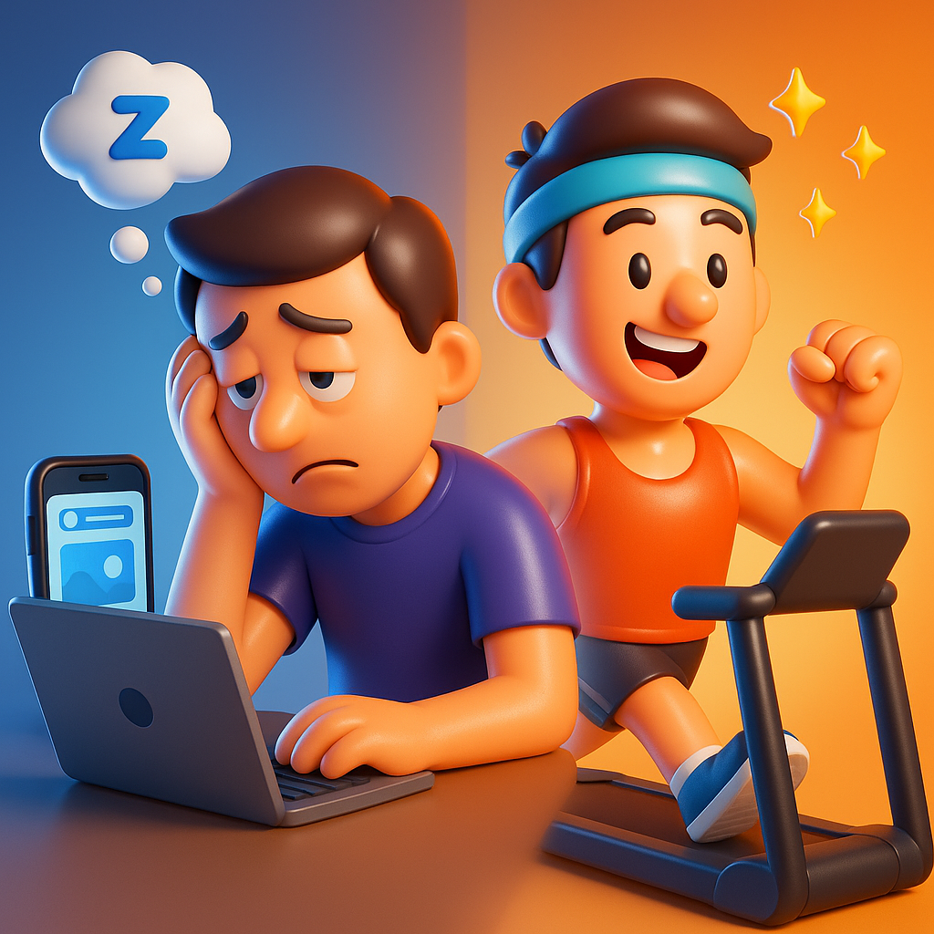 Отдыхайте от умственной работы физической нагрузкой. Не обязательно интенсивной.