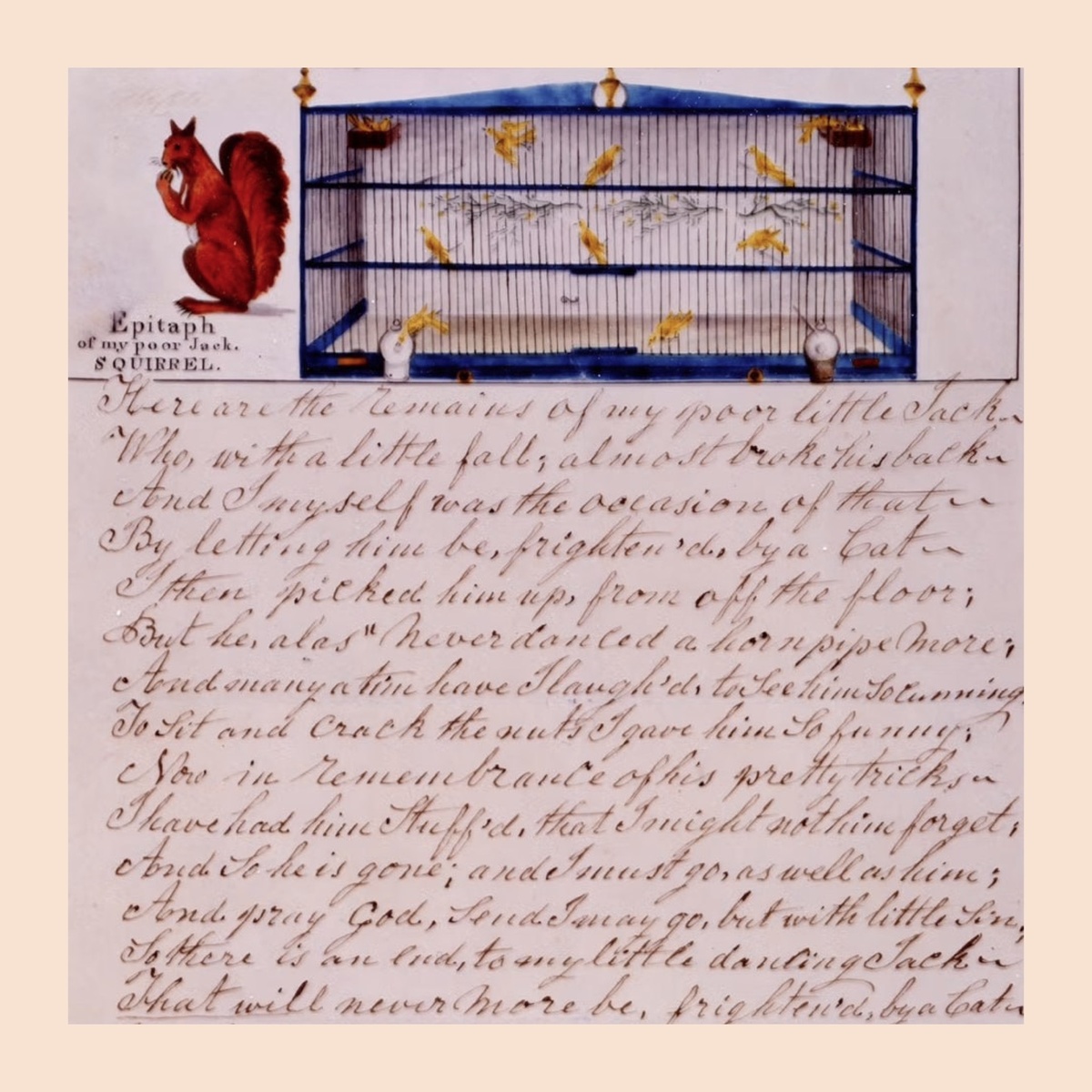 «Эпитафия моему бедному Джеку-белке» Джеймс Хэдфилд (с выставки «Между сном и бодрствованием» 2025г.)