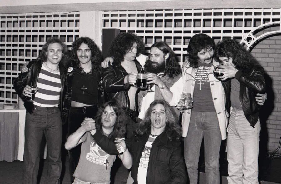 Black Sabbath и Van Halen за кулисами во время совместных гастролей (1978)