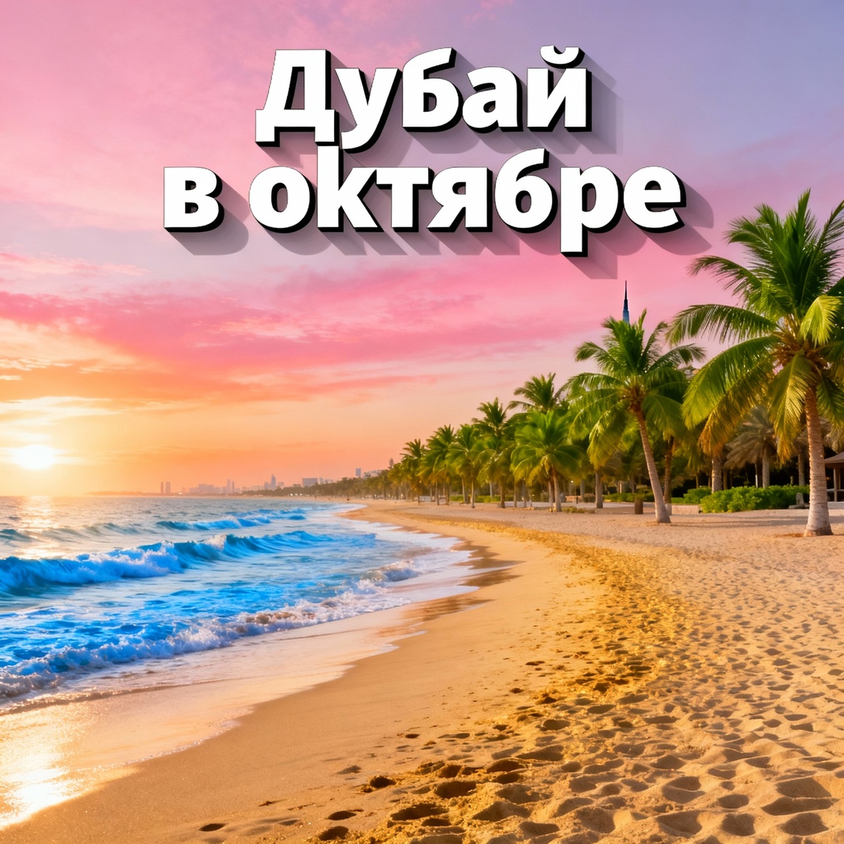 В октябре в Дубае устанавливается комфортная для отдыха погода: воздух днем около +30-35°C, вода в Персидском заливе +29-31°C, что отлично подходит для пляжного отдыха.