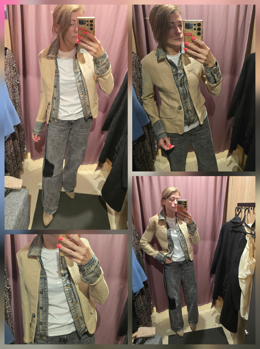 Пиджак с джинсовыми вставками. Вписался сюда как родной ❤️