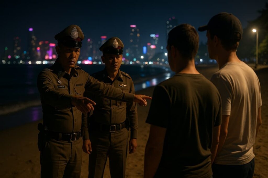    Туристы помочились на пляже Паттайи: арест и скандал