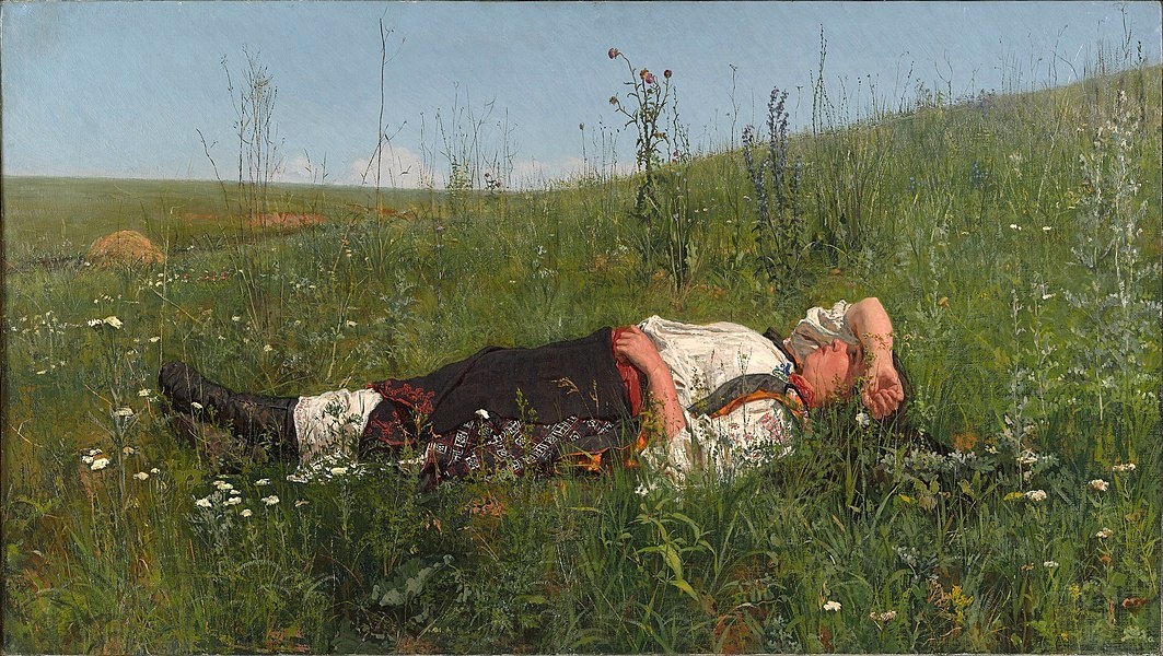 Николай Кузнецов. В праздник (Украинка, отдыхающая на траве), 1879—1881
Холст, масло
Государственная Третьяковская галерея, Москва