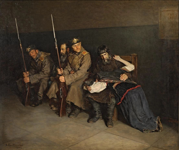 Касаткин Николай Алексеевич. «В коридоре окружного суда», 1897.Фото из открытого доступа