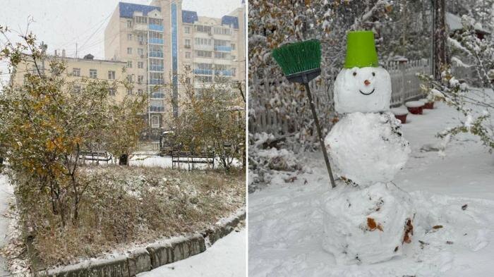 Впервые с конца июня в Якутии выпал снег. Обложка © Telegram / КРИМЯКУТИЯ