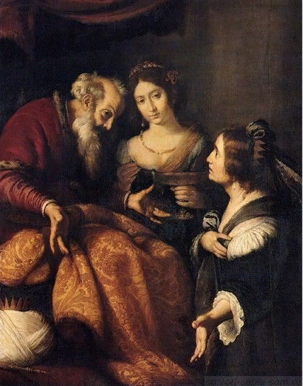 Бернардо Строцци, Вирсавия перед Давидом, в центре юная Ависага. Фото из открытого доступа