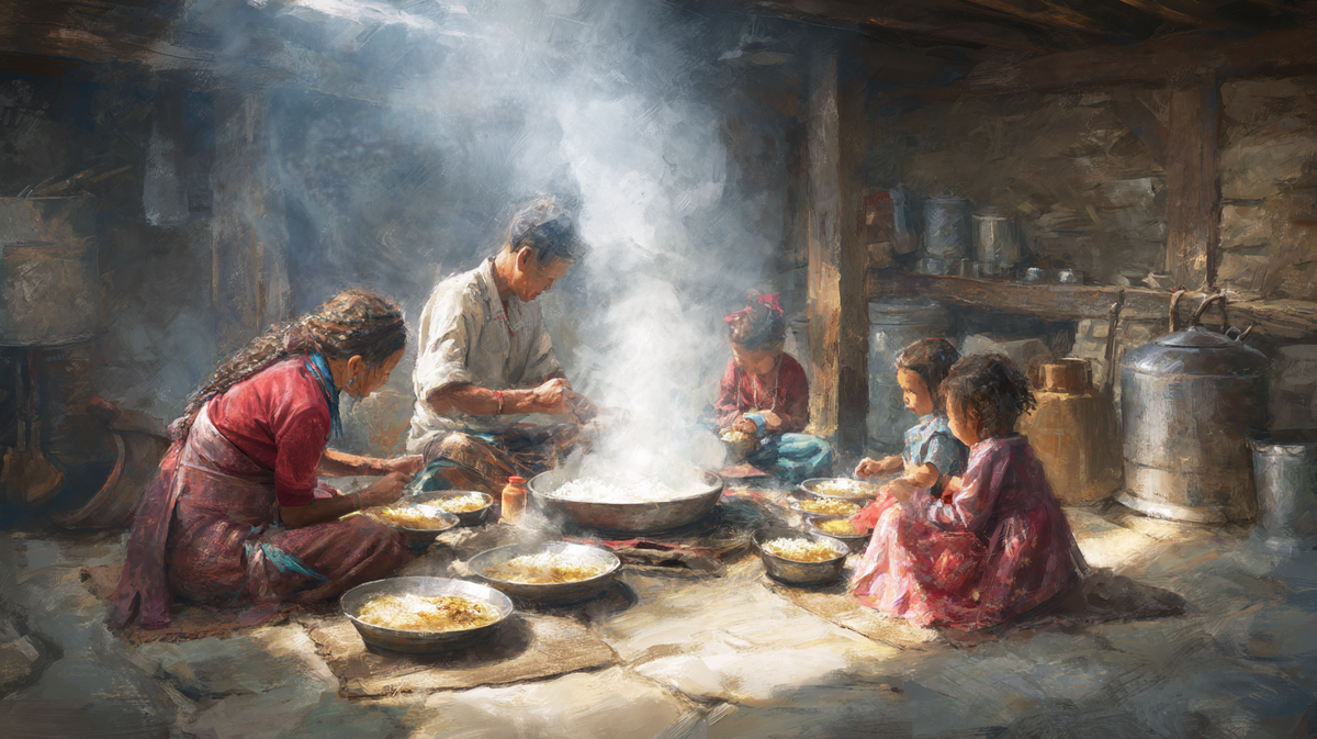 Дал Бхат — семейная трапеза в Непале
